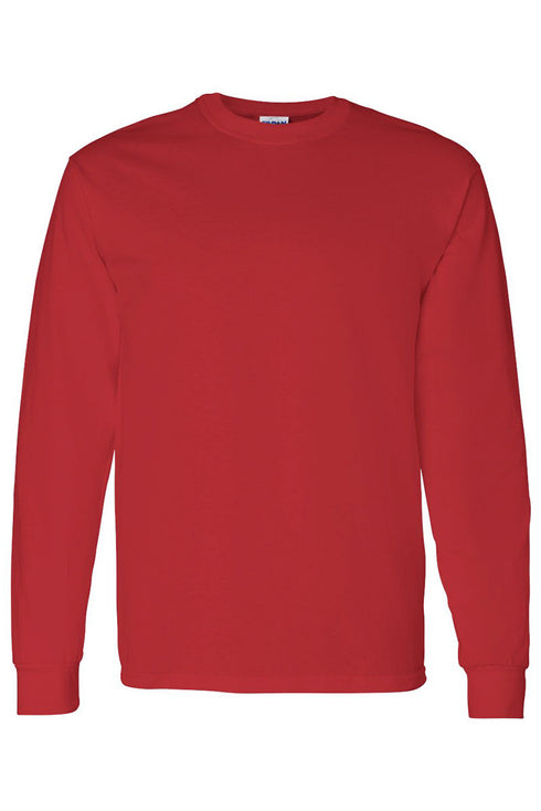 Faux Tinsel Merry Christmas Transfer Heavy Cotton Long Sleeve Adult T-Shirt