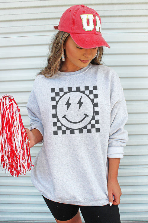 Checkered Happy Strike Unisex NuBlend Crew Sweatshirt