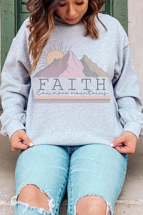 Faith Can Move Mountains Unisex NuBlend Crew Sweatshirt