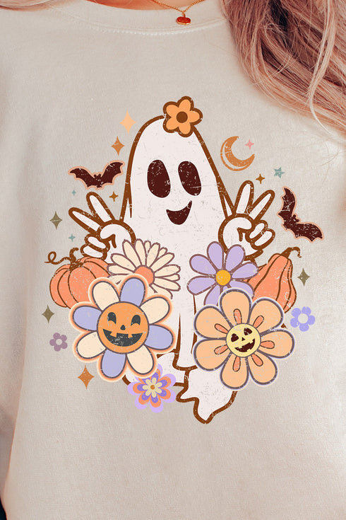 Flower Power Hippie Ghoul Unisex NuBlend Crew Sweatshirt
