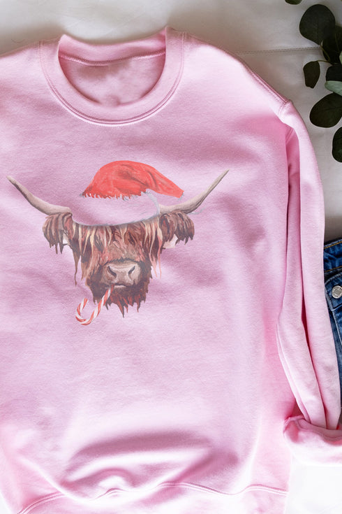 Highland Cow Christmas Unisex NuBlend Crew Sweatshirt