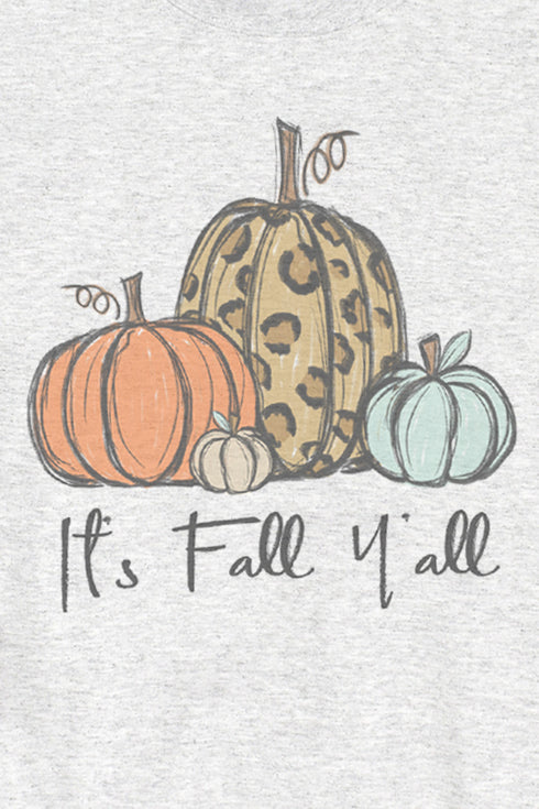 It's Fall Y'all Leopard Pumpkin Trio Unisex NuBlend Crew Sweatshirt