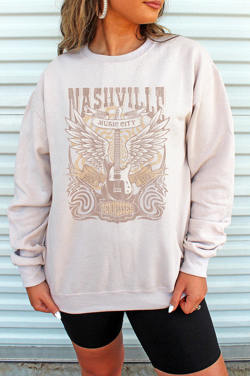 Nashville Retro Poster Unisex NuBlend Crew Sweatshirt