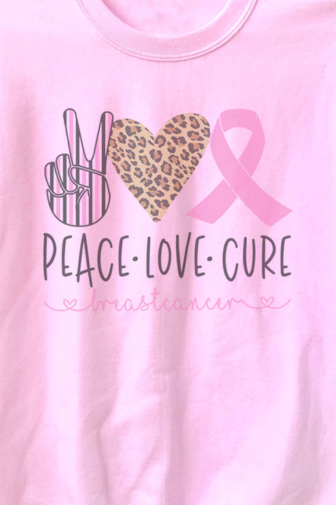 Peace Love Pink Ribbon Unisex NuBlend Crew Sweatshirt