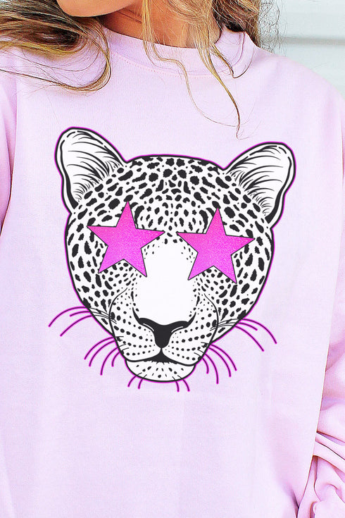 Star Eyes Pink Cheetah Unisex NuBlend Crew Sweatshirt