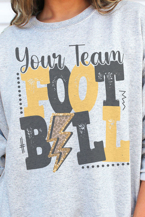 Team Name Football Black & Gold Unisex NuBlend Crew Sweatshirt