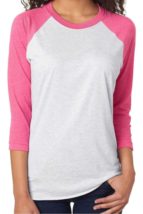 Floral Easter Bunny Tri-Blend Unisex 3/4 Raglan