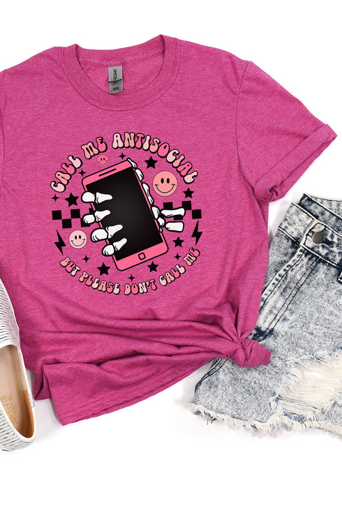Call Me Anti-Social Softstyle Adult T-Shirt