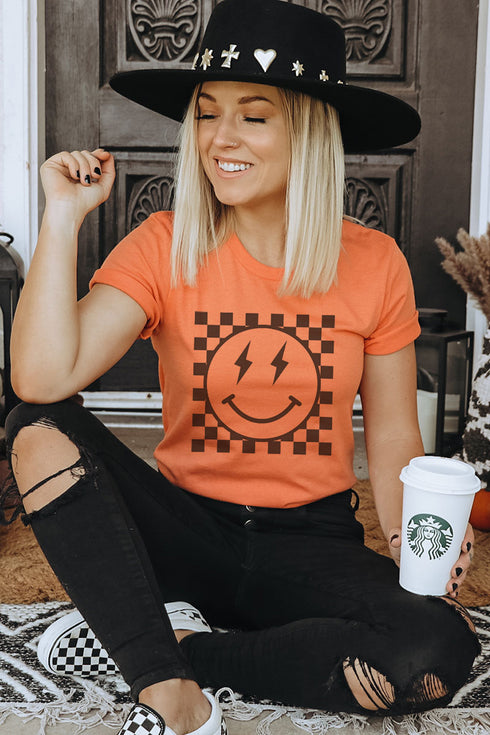 Checkered Happy Strike Softstyle Adult T-Shirt
