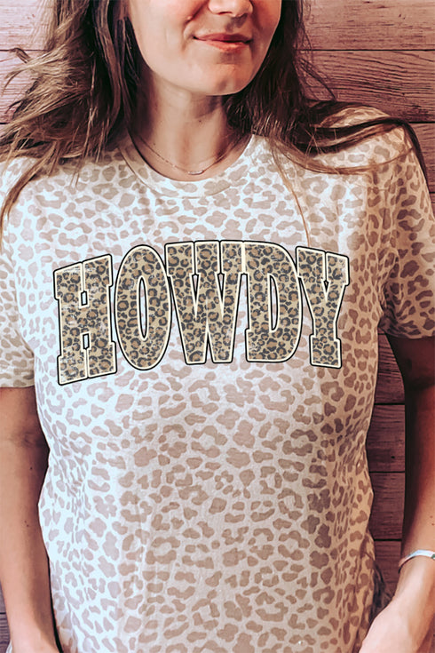 Arched Howdy Leopard Fine Jersey Tee