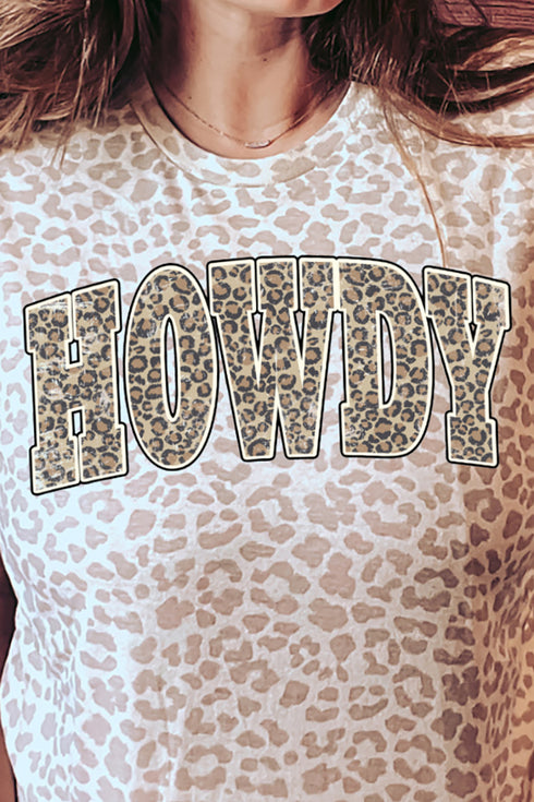 Arched Howdy Leopard Fine Jersey Tee