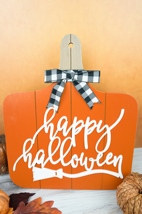 14 x 11.75 'Happy Halloween' Pumpkin Tabletop Easel Sign