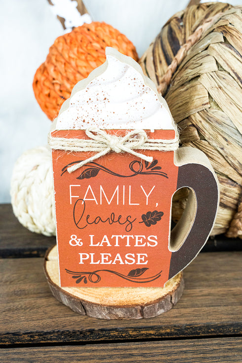 6 x 4 'Lattes Please' Wood Tabletop Coffee Mug