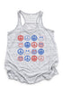 4th Of July Happy Faces Flowy Racerback Tank
