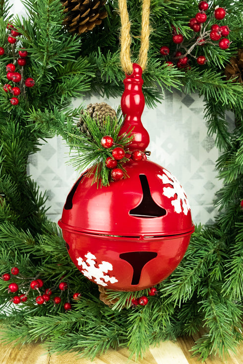 8 x 5 Red Hanging Christmas Bell
