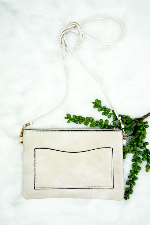 Boho Burst Ivory Faux Leather Crossbody