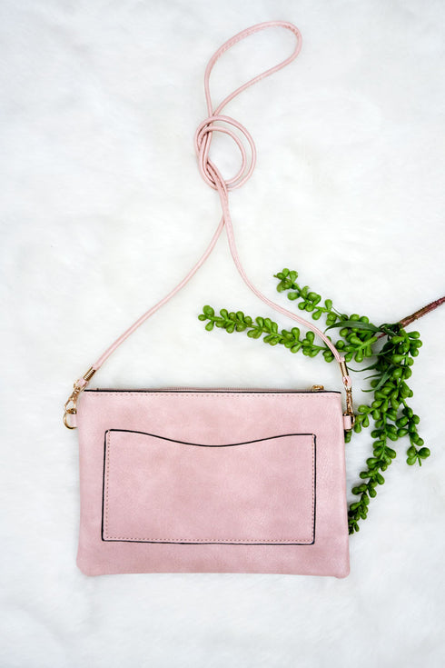 Boho Burst Pink Faux Leather Crossbody