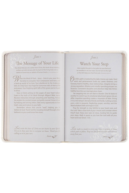 Mr. & Mrs. 366 Devotions for Couples White Faux Leather Devotional