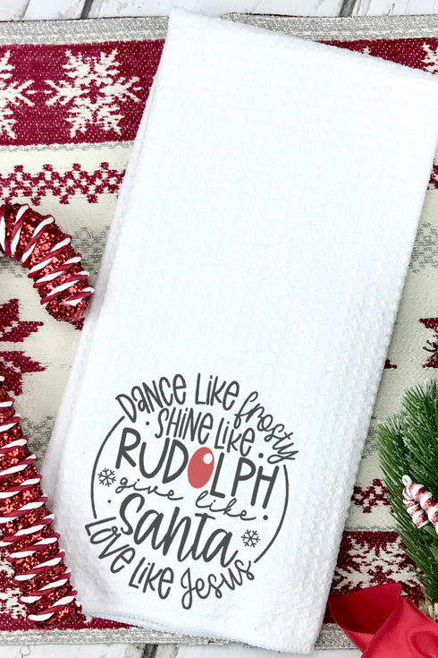 Give Like Santa Waffle Kitchen Towel