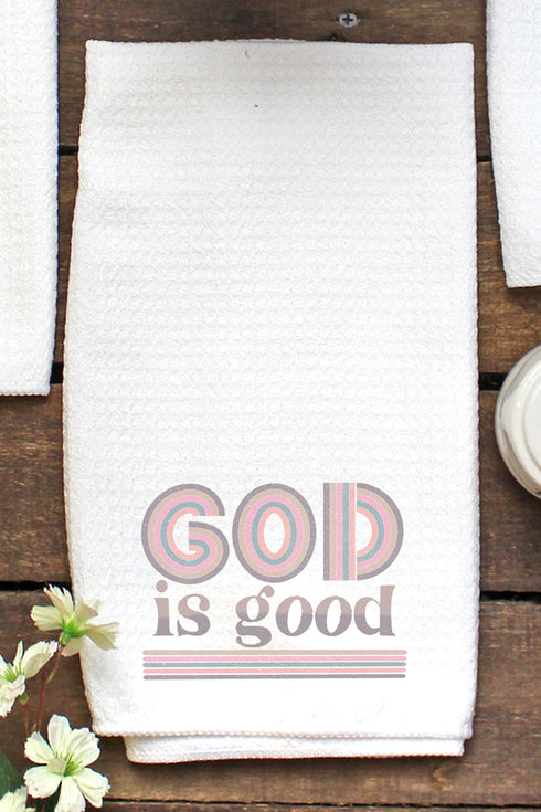 Boho God Is Good Waffle Kitchen Towel