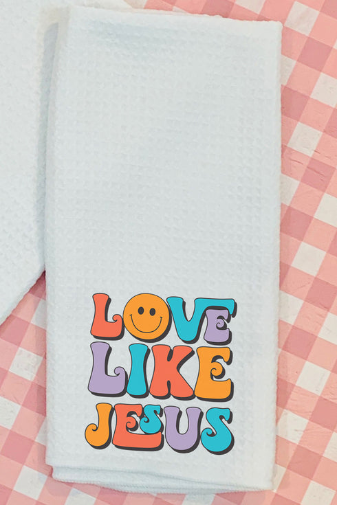 Bright Love Like Jesus Waffle Kitchen Towel