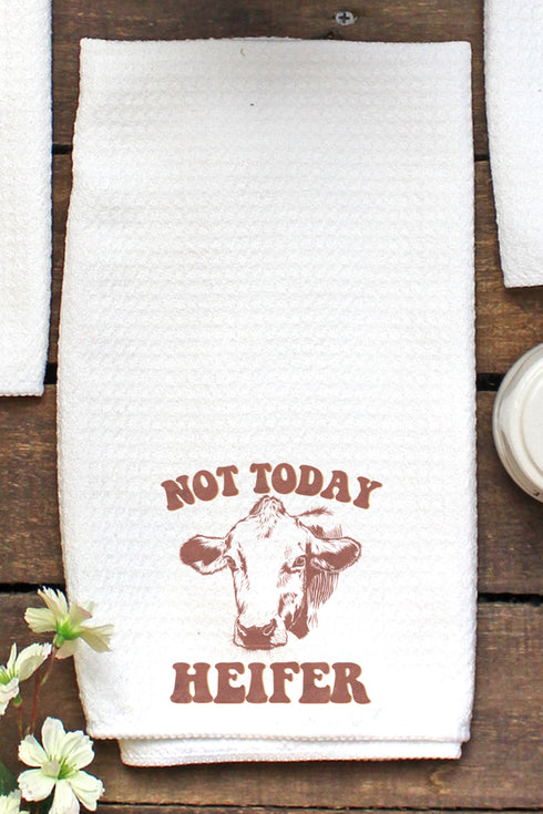 Not Today Heifer Waffle Kitchen Towel