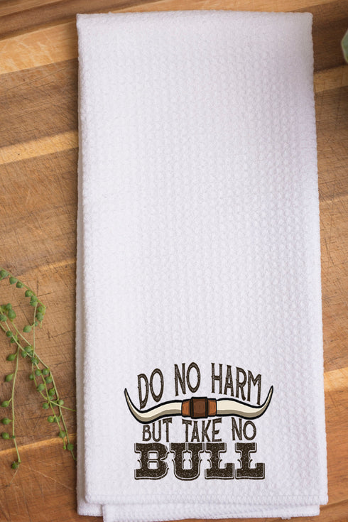 Take No Bull Waffle Kitchen Towel