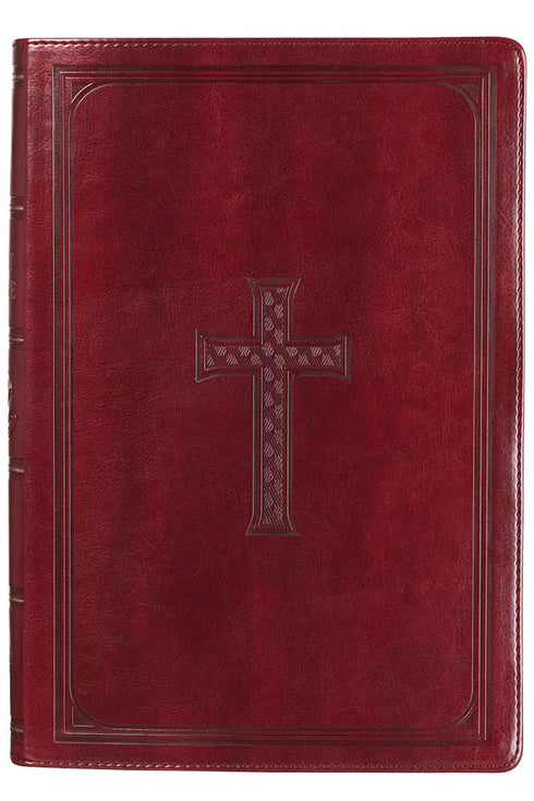 Burgundy LuxLeather Super Giant Print KJV Bible with Thumb Index