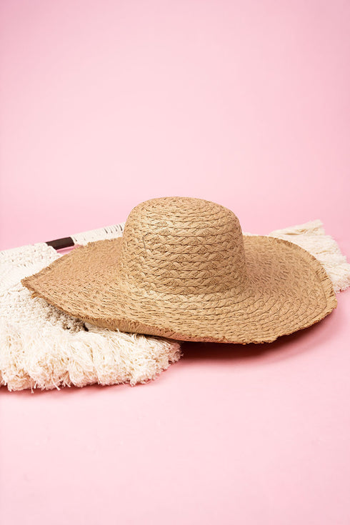 Sun-Soaked Summer Taupe Straw Hat