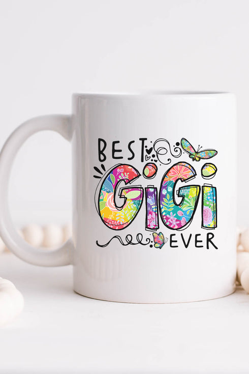 Floral Best Gigi Ever White Mug