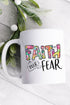 Floral Faith Over Fear White Mug