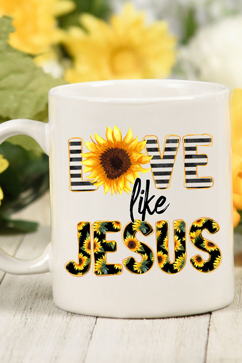 Love Like Jesus Sunflower White Mug