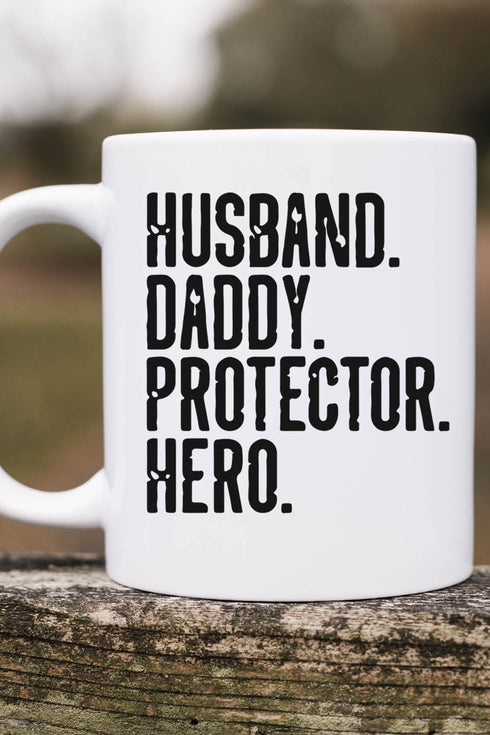 Protector Hero Daddy White Mug