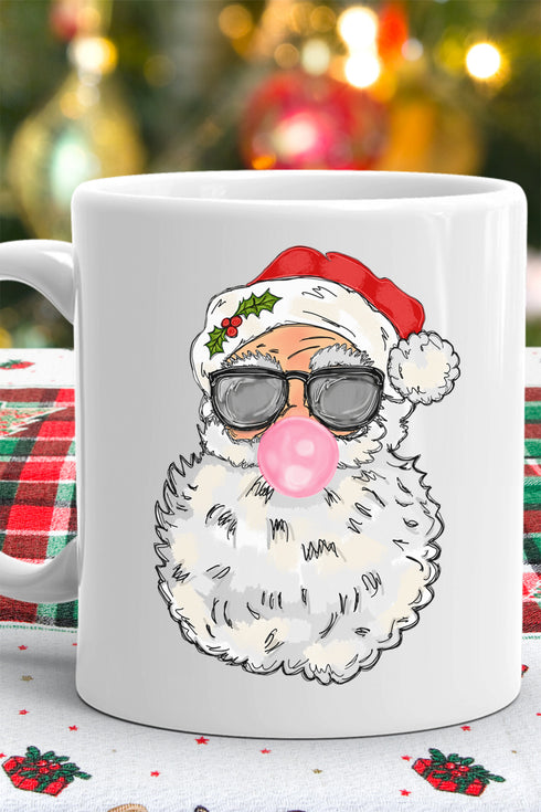 Vintage Bubblegum Santa White Mug