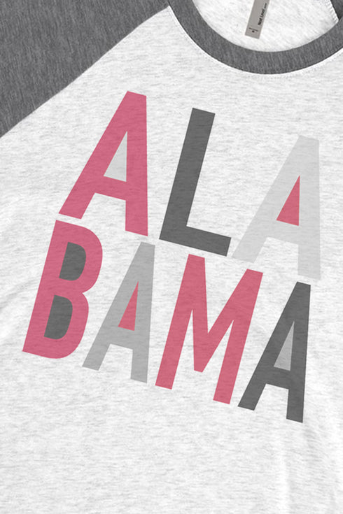 Colorblock Alabama Tri-Blend Unisex 3/4 Raglan