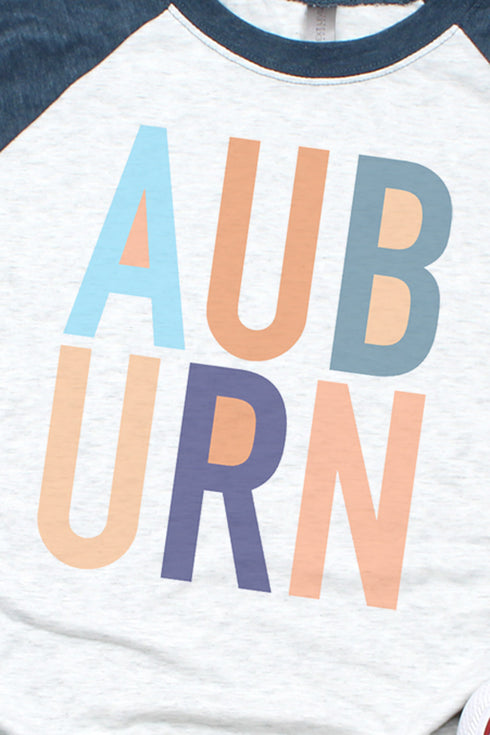 Colorblock Auburn Tri-Blend Unisex 3/4 Raglan