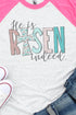 Floral He Is Risen Indeed Tri-Blend Unisex 3/4 Raglan