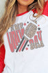 Groovy Game Day Red and Black Tri-Blend Unisex 3/4 Raglan