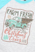 Sketch Farm Fresh Christmas Trees Tri-Blend Unisex 3/4 Raglan