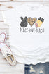 Doodle Peace Love Teach Leopard Poly/Cotton Tee