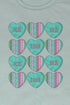 Turquoise Valentine Hearts Poly/Cotton Tee