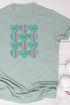 Turquoise Valentine Hearts Poly/Cotton Tee