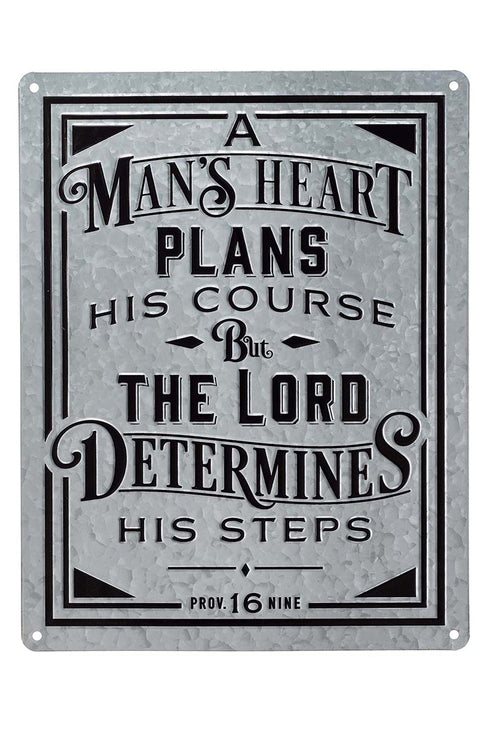 18 x 14 'A Man's Heart' Vintage Metal Wall Sign