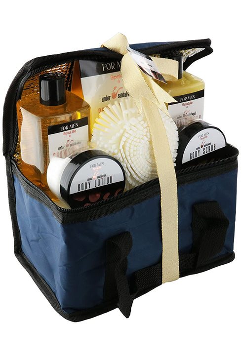Men's 7 Piece Amber Sandalwood Bath Gift Set