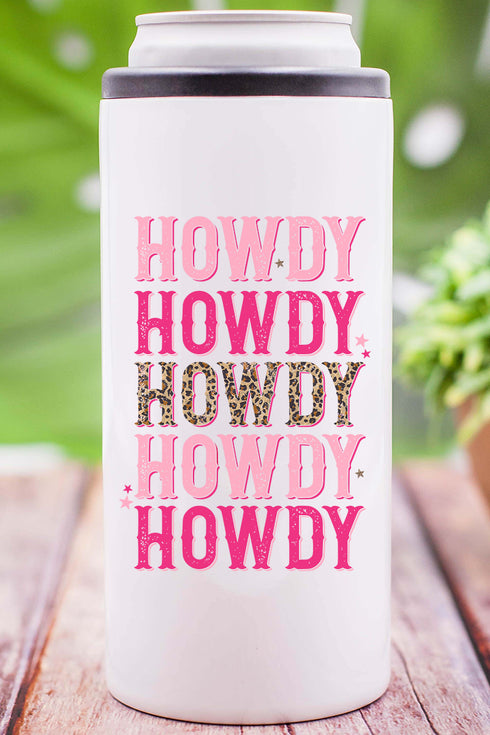 Pink Leopard Howdy Stainless Steel Slim Hugger