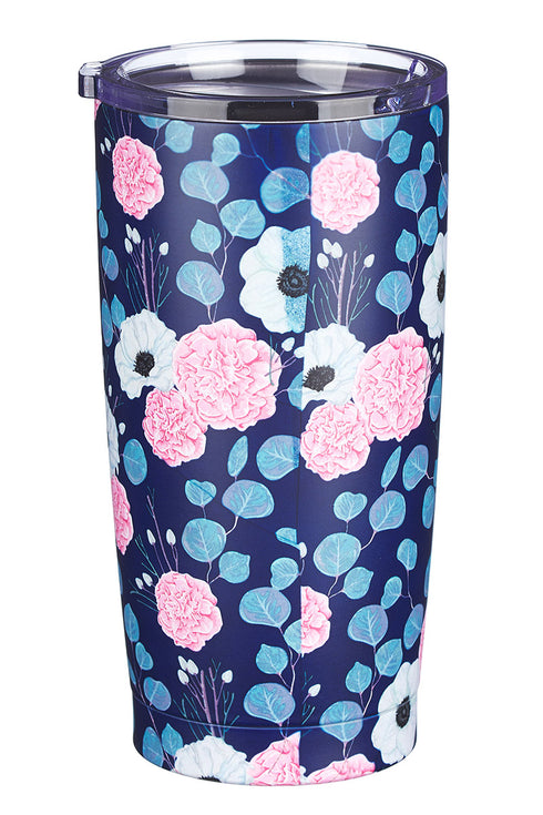 Psalm 46:10 'Be Still & Know' Floral Travel Mug