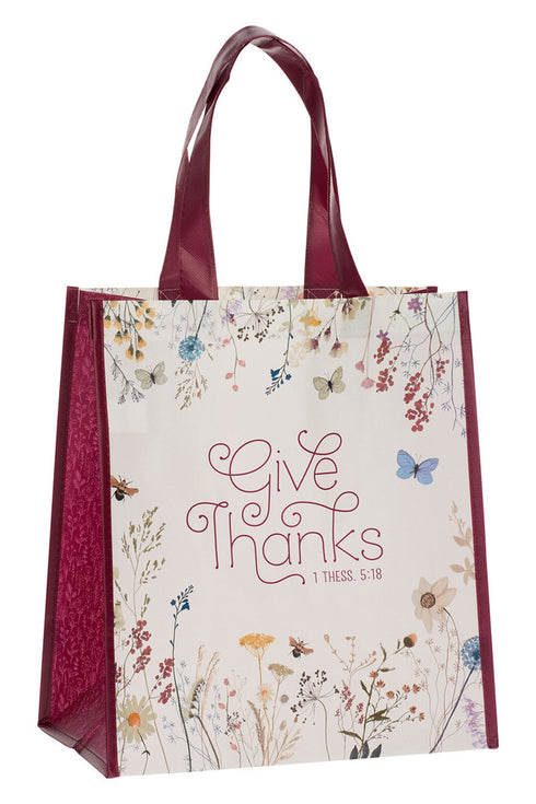 Give Thanks Topsy-Turvy Wildflower Tote Bag