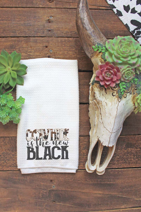 Cowhide Is The New Black Waffle Kitchen Towel