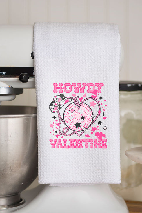 Disco Howdy Valentine Waffle Kitchen Towel