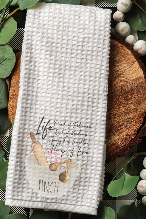Kitchen Life Quotes Waffle Kitchen Towel